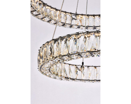 Elegant Monroe 5 Tier Led Chandelier - Black, L 28" (3503G28BK)