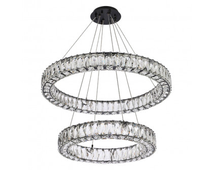 Elegant Monroe 5 Tier Led Chandelier - Black, L 28" (3503G28BK)