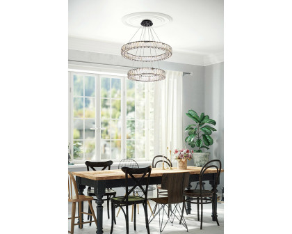 Elegant Monroe 5 Tier Led Chandelier - Black, L 28" (3503G28BK)