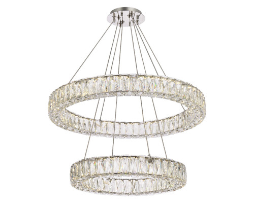 Elegant Monroe 5 Tier Led Chandelier - Chrome, L 28" (3503G28C)