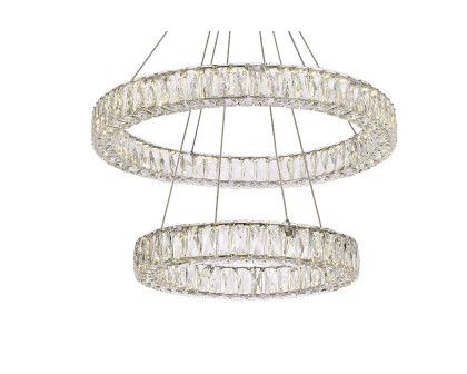 Elegant Monroe 5 Tier Led Chandelier - Chrome, L 28" (3503G28C)