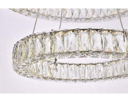 Elegant Monroe 5 Tier Led Chandelier - Chrome, L 28" (3503G28C)