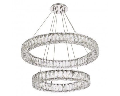 Elegant Monroe 5 Tier Led Chandelier - Chrome, L 28" (3503G28C)