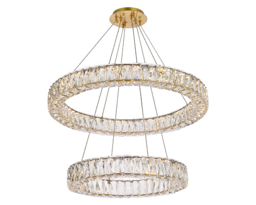 Elegant Monroe 5 Tier Led Chandelier - Gold, L 28" (3503G28G)