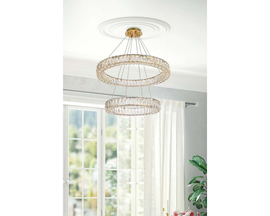 Elegant Monroe 5 Tier Led Chandelier - Gold, L 28" (3503G28G)