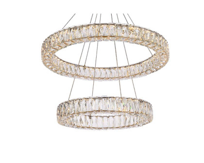 Elegant Monroe 5 Tier Led Chandelier - Gold, L 28" (3503G28G)