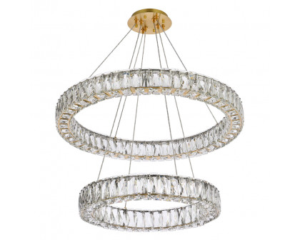 Elegant Monroe 5 Tier Led Chandelier - Gold, L 28" (3503G28G)