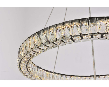 Elegant Monroe 5 Tier Led Chandelier - Black, L 32" (3503G32BK)