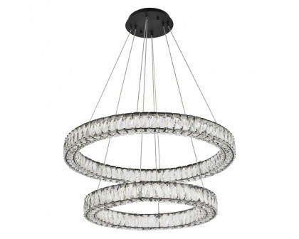 Elegant Monroe 5 Tier Led Chandelier - Black, L 32" (3503G32BK)