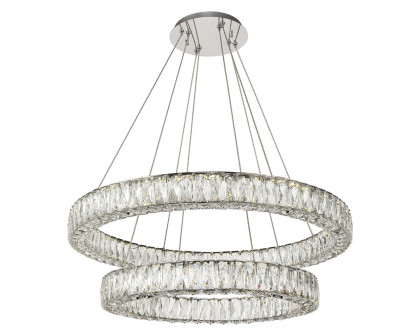 Elegant Monroe 5 Tier Led Chandelier - Chrome, L 31.5" (3503G32C)