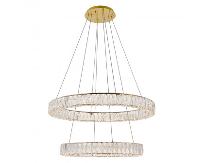 Elegant Monroe 5 Tier Led Chandelier - Gold, L 31.5" (3503G32G)