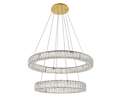 Elegant Monroe 5 Tier Led Chandelier - Gold, L 31.5" (3503G32G)