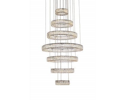 Elegant Monroe 5 Tier Led Chandelier - Black, L 34" (3503G34BK)