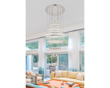 Elegant Monroe 5 Tier Led Chandelier - Chrome, L 34" (3503G34C)