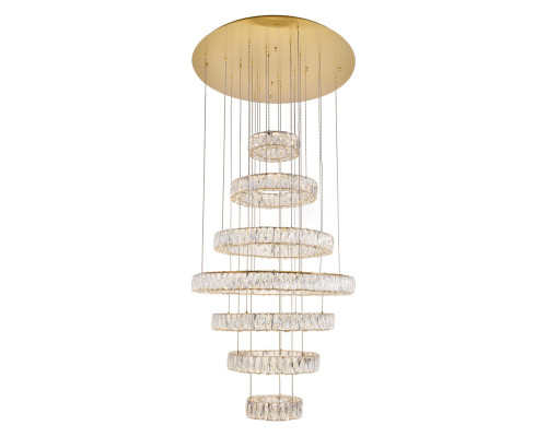 Elegant Monroe 5 Tier Led Chandelier - Gold, L 34" (3503G34G)