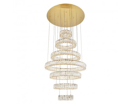 Elegant Monroe 5 Tier Led Chandelier - Gold, L 34" (3503G34G)