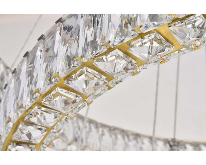 Elegant Monroe 5 Tier Led Chandelier - Gold, L 34" (3503G34G)