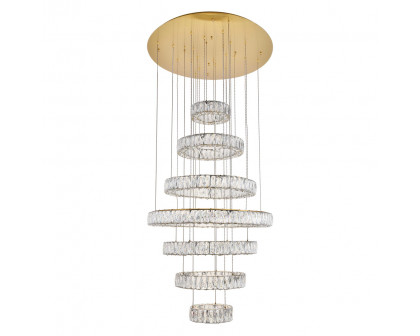 Elegant Monroe 5 Tier Led Chandelier - Gold, L 34" (3503G34G)