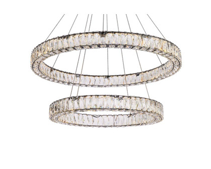 Elegant Monroe 5 Tier Led Chandelier - Black, L 36" (3503G36BK)