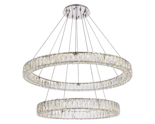 Elegant Monroe 5 Tier Led Chandelier - Chrome, L 36" (3503G36C)