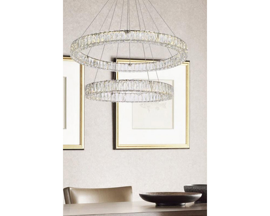 Elegant Monroe 5 Tier Led Chandelier - Chrome, L 36" (3503G36C)