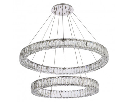 Elegant Monroe 5 Tier Led Chandelier - Chrome, L 36" (3503G36C)