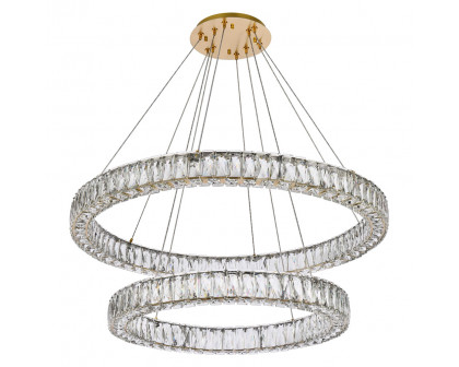 Elegant Monroe 5 Tier Led Chandelier - Gold, L 36" (3503G36G)