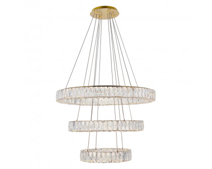 Elegant Monroe 5 Tier Led Chandelier - Gold, L 31.5" (3503G3LG)