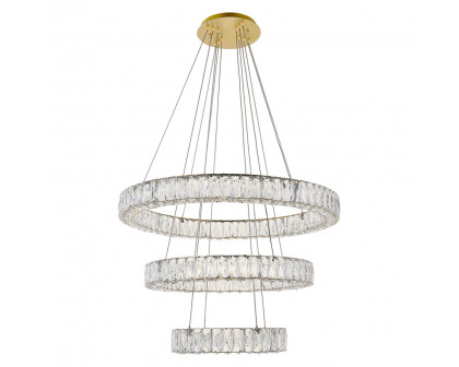 Elegant Monroe 5 Tier Led Chandelier - Gold, L 31.5" (3503G3LG)