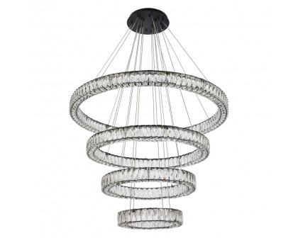 Elegant Monroe 5 Tier Led Chandelier - Black, L 41" (3503G41BK)