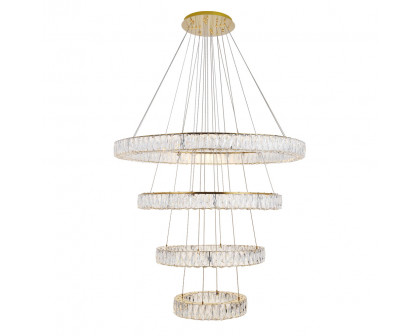 Elegant Monroe 5 Tier Led Chandelier - Gold, L 41" (3503G41G)