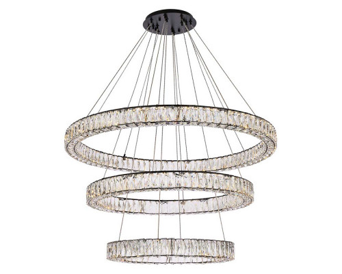 Elegant Monroe 5 Tier Led Chandelier - Black, L 41" (3503G41LBK)