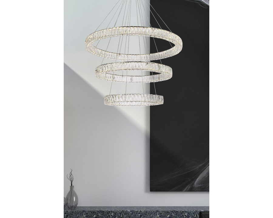 Elegant Monroe 5 Tier Led Chandelier - Chrome, L 41" (3503G41LC)