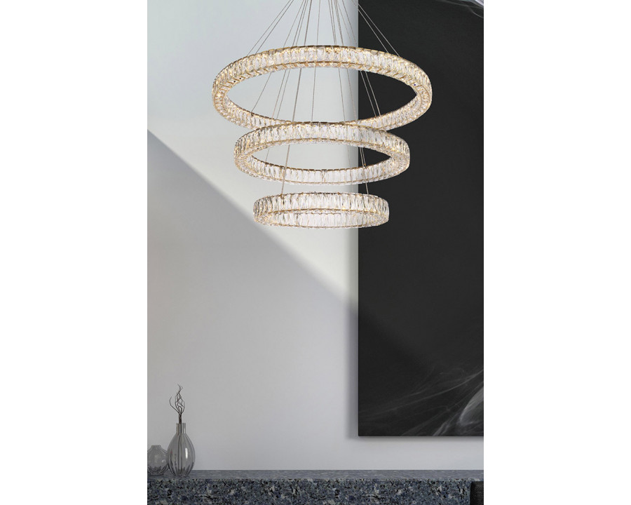 Elegant Monroe 5 Tier Led Chandelier - Gold, L 41" (3503G41LG)