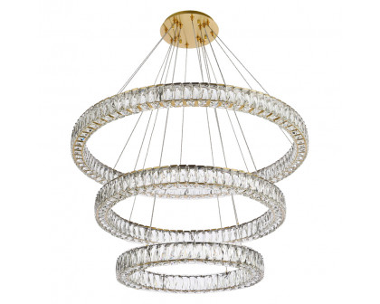 Elegant Monroe 5 Tier Led Chandelier - Gold, L 41" (3503G41LG)