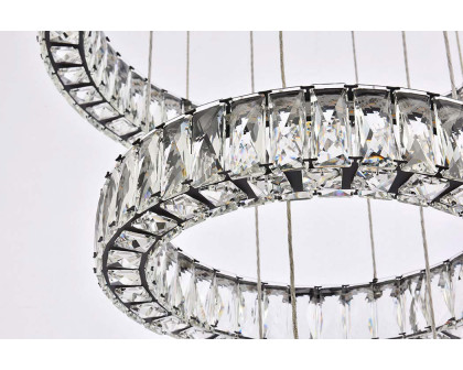 Elegant Monroe 5 Tier Led Chandelier - Black, L 25.6" (3503G5LBK)