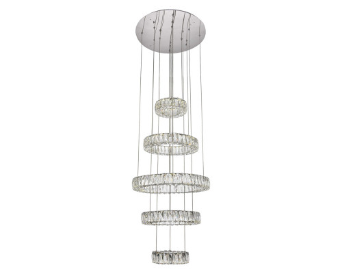 Elegant Monroe 5 Tier Led Chandelier - Chrome, L 25.6" (3503G5LC)