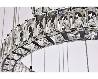 Elegant Monroe 5 Tier Led Chandelier - Black, L 40" (3503G7LBK)