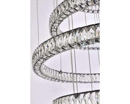 Elegant Monroe 5 Tier Led Chandelier - Black, L 40" (3503G7LBK)