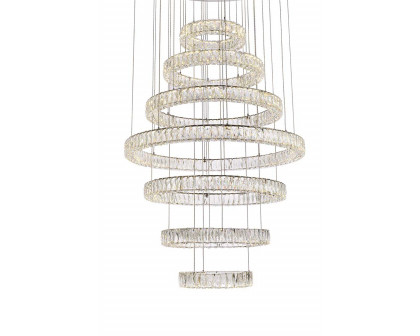 Elegant Monroe 5 Tier Led Chandelier - Chrome, L 40" (3503G7LC)