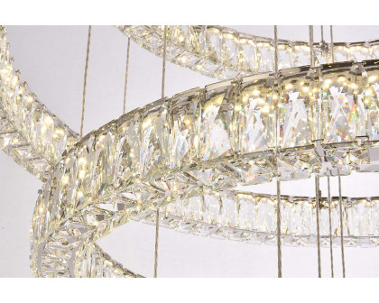 Elegant Monroe 5 Tier Led Chandelier - Chrome, L 40" (3503G7LC)