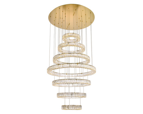 Elegant Monroe 5 Tier Led Chandelier - Gold, L 40" (3503G7LG)