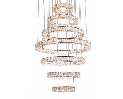 Elegant Monroe 5 Tier Led Chandelier - Gold, L 40" (3503G7LG)