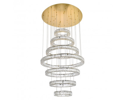 Elegant Monroe 5 Tier Led Chandelier - Gold, L 40" (3503G7LG)