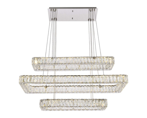 Elegant Pendant Light - Chrome, L 42", 3 Lights (3504G42L3C)