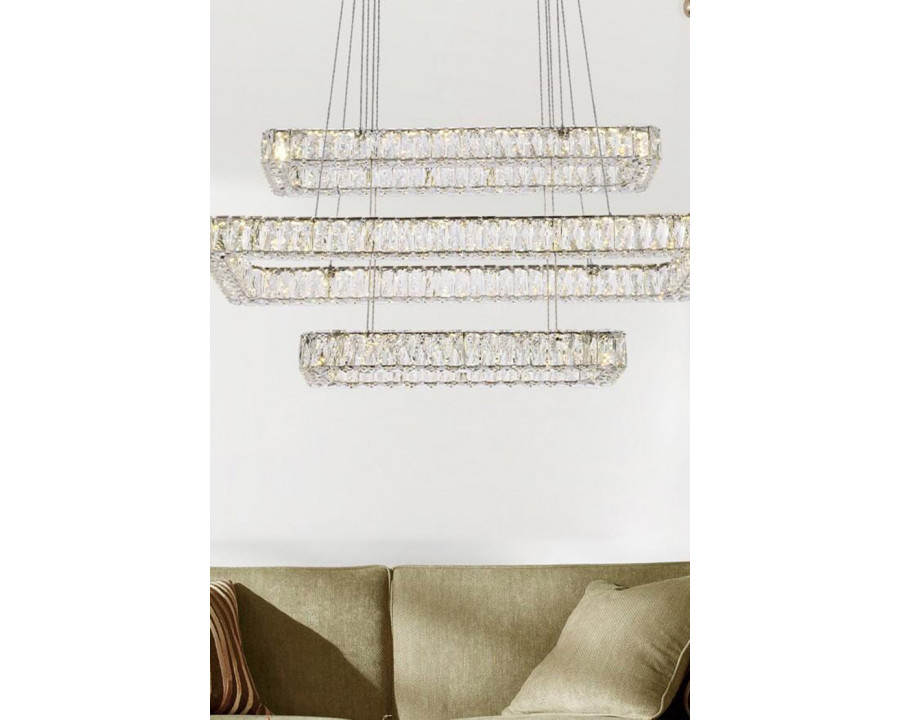 Elegant Pendant Light - Chrome, L 42", 3 Lights (3504G42L3C)