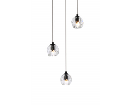 Elegant Eren 1 Light Pendant - Black, L 12" (3505D12BK)