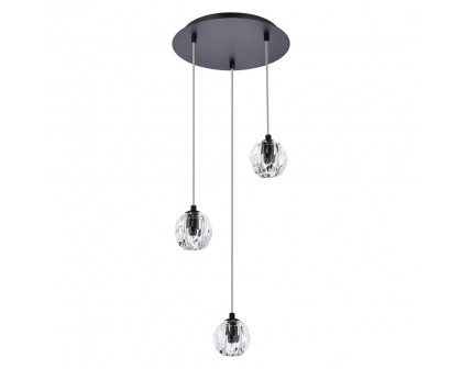 Elegant Eren 1 Light Pendant - Black, L 12" (3505D12BK)