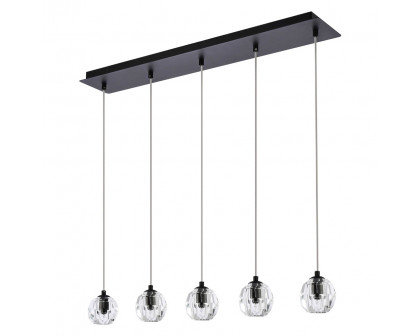 Elegant Eren 1 Light Pendant - Black, L 32" (3505D32BK)