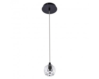 Elegant Eren 1 Light Pendant - Black, L 5.5" (3505D6BK)